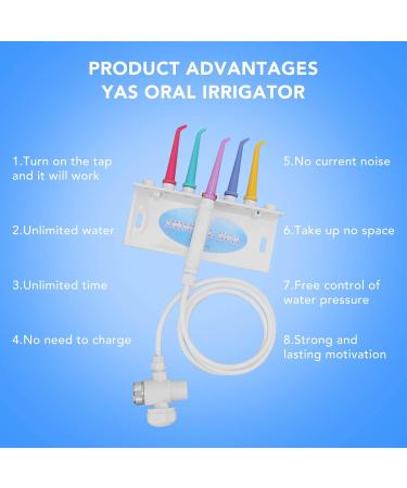 Water Flosser for Family Use - 5 Color Jet Tips for Faucet & Shower | Non-Electric Oral Irrigator for Dental Care - Buy Online on GoSupps.com