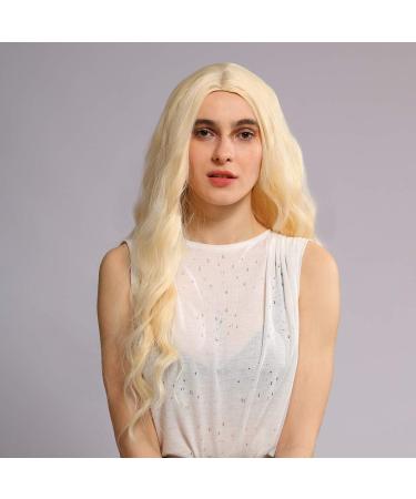 Buy Long Gold Wavy Synthetic Wig for Women | 60s 70s 50s 80s Curly Cosplay Hair - International Shipping Available - Buy Online on GoSupps.com