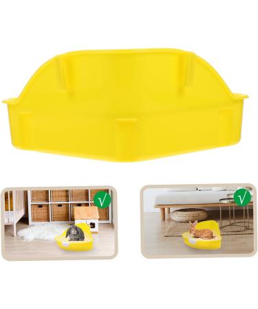HANABASS Box Rabbit Toilet Hamster Litter Guinea Pig Toilet Potty Train Rabbit Hamster Sand Litter Plastic 25X19X10CM Yellow - Buy Online on GoSupps.com