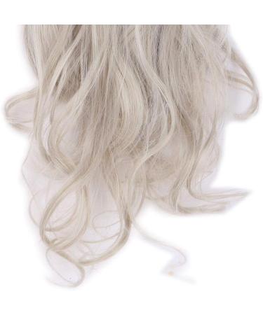 Silk-co Long Curly Wavy Hairpiece Extensions - 24 Inch Blond&Silver Grey - 8 Pcs Full Head, Heat Resistant Synthetic, 18 Clips - Clip in Hair Extension - Buy Online on GoSupps.com