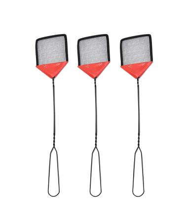 BAMFY Fly Swatter Manual Heavy Duty Iron Long Handle Fly Swatters Durable 3 Pcs Flyswatter for Outdoor Rustic Bug Mosquitoes Bees