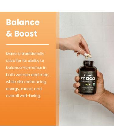 NutraChamps USDA Organic Maca Root Capsules for Women & Men, 2100mg, 180 Capsules, Black, Red & Yellow, Peruvian Maca Peruana, Extra Strength Pure Premium Gelatinized Root Powder Supplement 180 Count (Pack of 1) - Buy Online on GoSupps.com