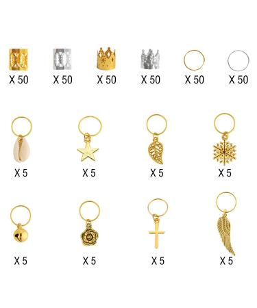 340 Pieces Hair Clip Set - Dreadlocks Beads & Aluminum Hair Jewelry Rings for Braids - Gold & Silver Accessories - Buy Online on GoSupps.com