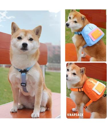 Komate Pet Backpack Harness Cute Adjustable Puppy Saddle Bag Waterproof Pet Self- wearing Zippered Backpack Harness with Leash Set for Small Medium Dogs Outdoor Activities M: 15 x 15 x 6cm Blue - Buy Online on GoSupps.com