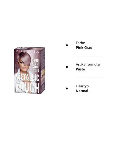 Rub lia Metallic Touch Permanent Hair Color - Pink Grey Metallic 115ml | Buy Now for Vibrant Results - International Shipping Available - Buy Online on GoSupps.com