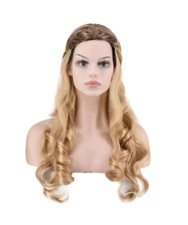 BGHJUE Blonde Gradient Color Braided Long Curly Hair For Women Heat Resistant Wig (Color : Blonde)-Blonde