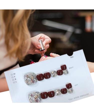 Artificial Toenail | Glitter Stick On Toe Tails Manicure Art Glossy Fake Toe Nails Sparkling Cat's Eye Toenail for Summer for Women Girls - Buy Online on GoSupps.com