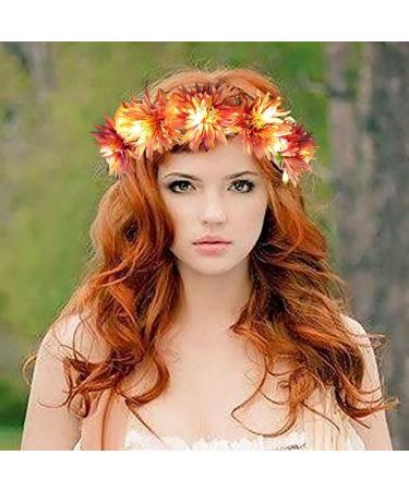 Vakkery Light Up Flower Crown Headbands LED Glow Flashing Hair Garland Headdress Wedding Party Festival Hair Accessories for Women and Girls Pink - Buy Online on GoSupps.com
