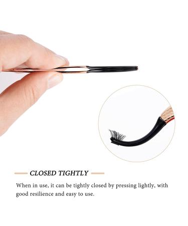 Stainless Steel Cluster Lash Tweezers Set - Rose Gold 2pcs DIY Eyelash Applicator Tool for Easy Application and Removal of False Lashes - Buy Online on GoSupps.com