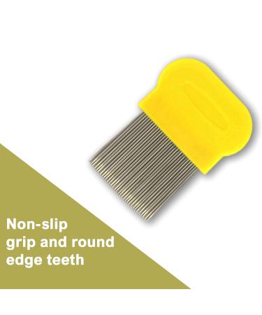 Nitty Gritty Stainless Steel Nit Comb - Effective Head Lice Treatment for Kids, Adults, and Pets - Yellow - Buy Online on GoSupps.com