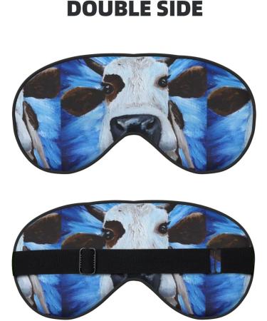 White Cow on Blue Oil Painting Sleep Mask | Adjustable Double-Sided Eye Mask | Soft Covers for Perfect Shading & Reduced Eye Edema - Shop Internationally - Buy Online on GoSupps.com