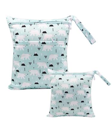 Egurs diaper bag for on the go Wetbag 1 piece large + 1 piece medium polar bear