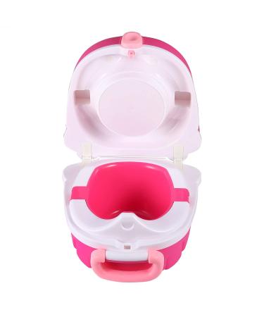 ONEDONE Portable Potty for Toddler Travel Outdoor Toilet Travel Potty for Toddler Squatting Potty for Baby Kids Potty Training (Girl) Red