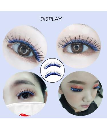 5 Pairs Blue Fluffy Faux Eyelashes with Rhinestones | 3D False Lashes for Women & Girls - International Shipping - Buy Online on GoSupps.com