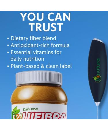 BE Fibra Premium Daily Fiber Supplement 10.5oz Drink Mix Rich in Antioxidants & Vitamins A B12 C & D Supports Digestive Health & Detox Plant-Based Vegan Non-GMO Includes Drink Mixer by BexpertsUSA - Buy Online on GoSupps.com