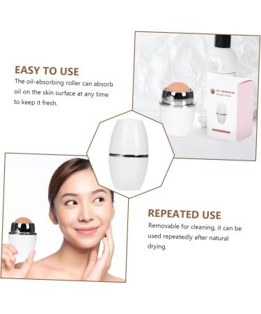 CIMAXIC 1Pc Facial Oil Absorbing Ball facial massager oily skin roller Facial Oil Control Tool cleaner care 5x2.8cm White - Buy Online on GoSupps.com