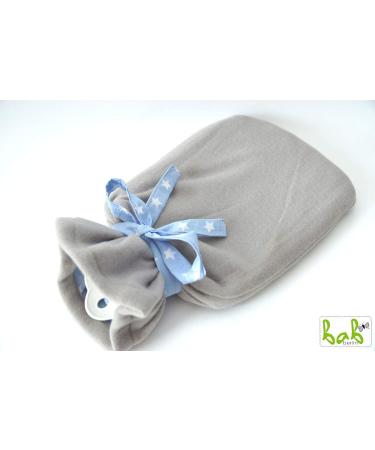 Self-Sewn Double-Sided Hot Water Bottle Cover - Blue & Grey Cotton/Fleece | bab-Berlin - International Shipping Available - Buy Online on GoSupps.com