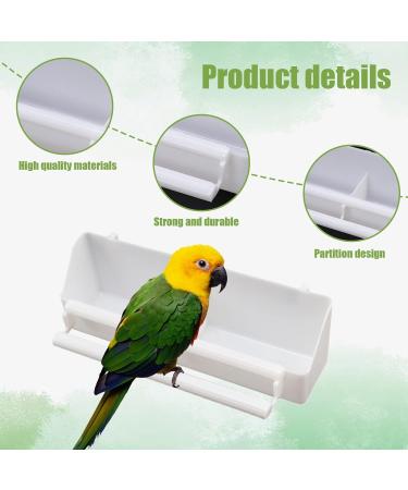Bird Cage Feeder 3 Pcs Plastic Bird Cage Feeding Bowls Cups Hanging Parrot Water Food Feeder with Compartment and Bird Perch for Small Birds Pigeons Parakeet Canary Sparrow - Buy Online on GoSupps.com