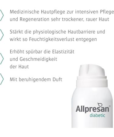Allpresan diabetic Intensiv & Repair Schaum-Creme mit Urea bei sehr rissiger und trockener Haut 125 ml Cr me - Buy Online on GoSupps.com