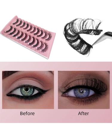 Russian DD Curl 3D Faux Mink False Eyelashes | Natural Wispy Look | Super Curl | 10 Pairs Pack - Buy Online on GoSupps.com