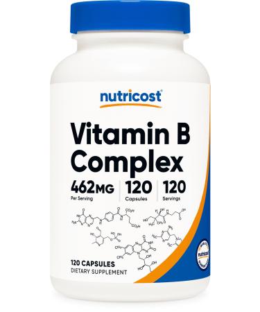 Nutricost High Potency Vitamin B Complex 462mg 120 Capsules - with Vitamin C - Energy Complex 120 Count (Pack of 1)