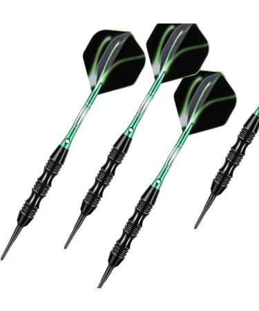 Sanfeng Professional Soft Tip Darts Set 20g - 50 Rubber O-Rings, 30 Plastic Tip Darts, Aluminum Shafts, 6 Flights, Portable Case - Green - Buy Online on GoSupps.com