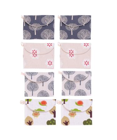 Milisten 8pcs Cotton Sanitary Napkins Bag Pouch Women Nursing Pad Holder Purse for Girls