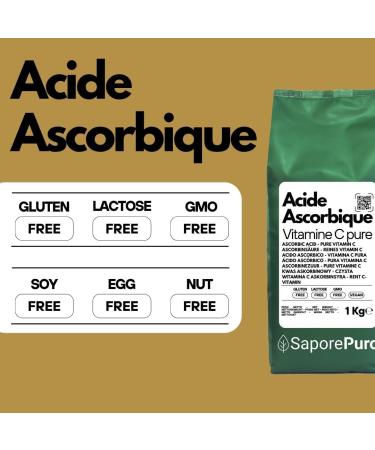  SaporePuro Vitamin C Powder L-Ascorbic Acid 1kg - Buy Online on GoSupps.com