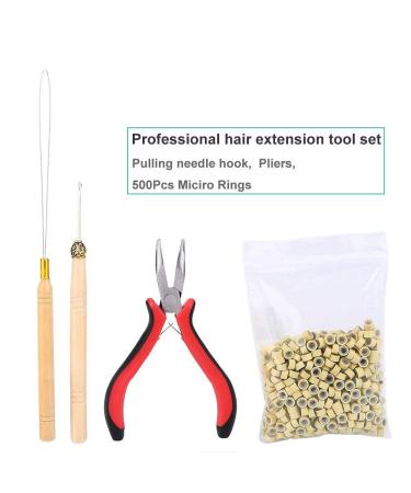 BestSwitch Hair Extension Kit - Plug Connector Tongs Hook Loop Tips & 500 Micro Rings - Premium Hair Extension Accessories (Black) - Buy Online on GoSupps.com