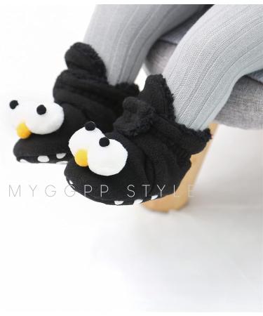 TMEOG Baby Booties Slippers | Infant Winter Boots | First Walking Shoes for Boys Girls 6-12 Months | Black Big Eyes Design - Buy Online on GoSupps.com