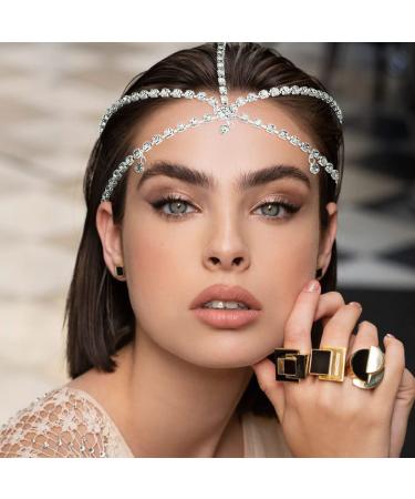 Flatser Vintage Crystal Wedding Head Chain - Silver Hairpiece for Bride & Prom - Women's Hair Accessories - Buy Online on GoSupps.com