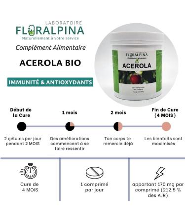 Ac rola Bio 100% Naturelle Riche en Vitamine C Compl ment Alimentaire Vegan Id al pour la Vitalit et l' nergie 120 Comprim s de Qualit Premium | Made in France Rue des Plantes - Buy Online on GoSupps.com