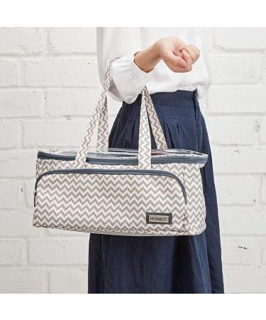 HOMEST Yarn Storage Bag with Clear Top  Portable Knitting Tote for Yarn Skeins  Crochet Hooks  Knitting Needles  Ripple(Patent Pending) B-Ripple - Buy Online on GoSupps.com