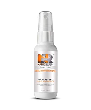 Nano Rush Super Complex Multivitamin Sublingual Spray with Nanotechnology for Immediate and Full Absorption Without Pills Mango and Passion Fruit Flavor 85 fl Oz