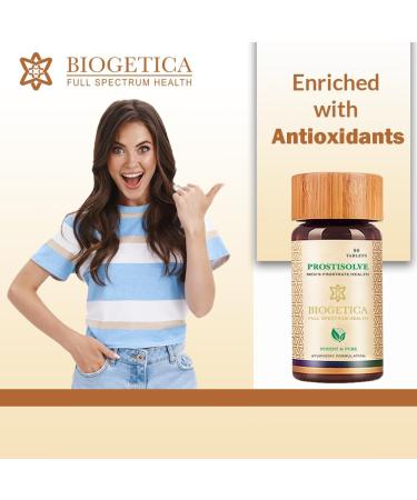 Biogetica Prostisolve Herbal Supplement with Gokshura and Shatavari - Non-GMO - 100% Vegan Ayurveda Supplement - 80 Tablets - Buy Online on GoSupps.com