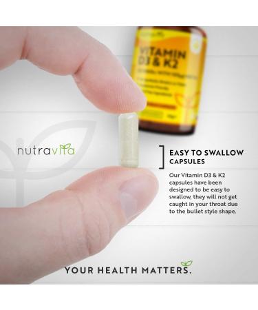 Nutravita Vitamin D3 3000iu & K2 100ug (MK7) - 120 Vegetarian Capsules for Bone, Muscle, and Immune Support - Buy Online on GoSupps.com