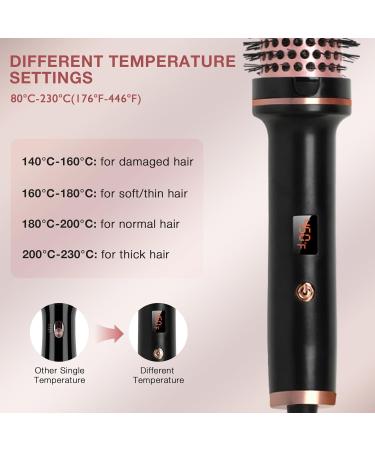 TANSHINE Curling Iron Brush 1.5 inch Curling Thermal Brush Professional Anti-Scald Instant Heated Round Brush for Blowout Look Hair Curler Hot Volumizing Brush Styler 38mm Heated Curling Comb Black - Buy Online on GoSupps.com