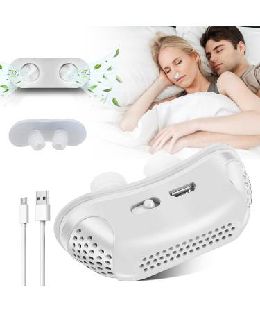 Anti Snoring Devices Effective Snoring Prevention Snoring Solution Suitable for Men and Women with All Nose Shapes. Twin Turbine Electric Adjustable and Breathable Snore Stopper. White