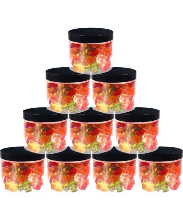 Pohli 200 ml Transparent PET Jars with Black Plastic Lids - Pack of 10 | Durable & Versatile Storage Solutions for International Shipping - Buy Online on GoSupps.com