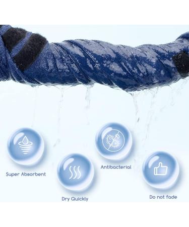 Nobleza Super Absorbent Dog Bathrobe - Fast Drying Towel Coat for Large Dogs/Cats, Adjustable & Cozy - Blue - Buy Online on GoSupps.com