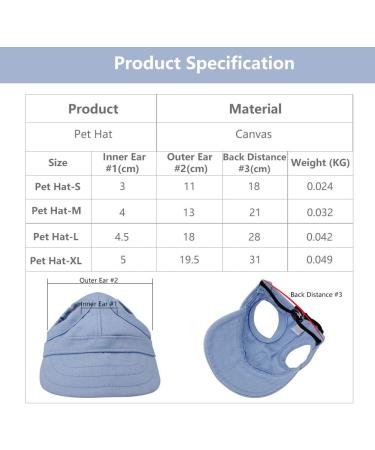 Psop Baseball Cap for Pets | Adjustable Dog Sun Hat with Ear Holes | Summer Travel Cap for Dogs (L-Blue) - Buy Online on GoSupps.com