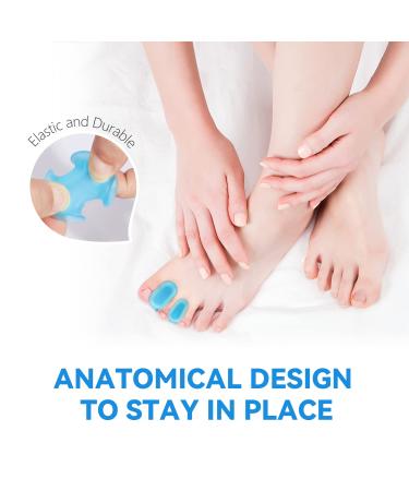 Sumifun 16 Pack Gel Toe Separator Bunion Corrector for Overlapping Toes - Small & Large Blue Sizes Included - Buy Online on GoSupps.com