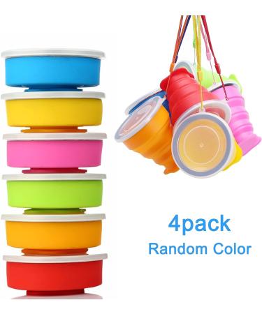 4 Pack Silicone Collapsible Travel Cup Set with Lid - Reusable Mug for Camping, Hiking & Travel - Buy Online on GoSupps.com