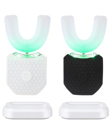 Romooa 2 Pieces Ultrasonic Electric Toothbrush Adults U Shaped Automatic Toothbrushes for Teeth Whitening  3 Brush Heads  Whole Mouth 360 Degree Cleaning Hands Rechargeable IPX7 Waterproof (Base) - Buy Online on GoSupps.com