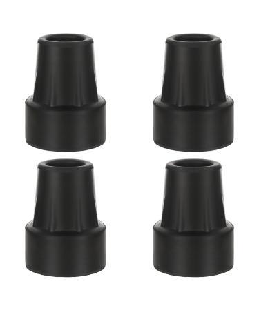 Tube Tip 19 mm Pack of 4 Crutches Rubber Walking Stick Rubber Buffer Non-Slip Rubber Replacement Cane Tip Rubber and Carbon Black Mixed Non-Slip Stable Foot Pad Folding Cane Crutch Accessories (Black)