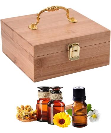 BEUNYOW 25-Hole Portable Bamboo Aromatherapy Gift Box - Essential Oils Nail Polish & Fragrance Storage Case - Buy Online on GoSupps.com