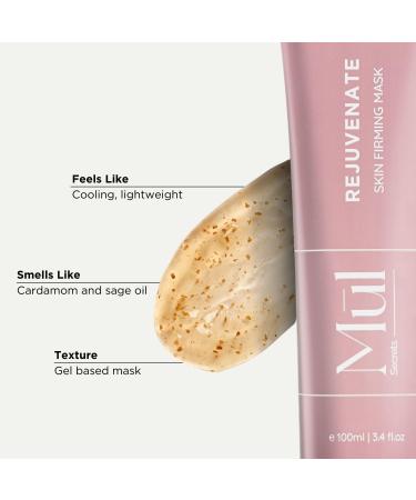 Mul_Secrets Wellness Rejuvenate Skin Tightening Face Mask & Scrub - 100ml Gel Mask with Peptides & Rosehip for All Skin Types | Reduces Fine Lines & Wrinkles Instant Glow 30+ Uses - Buy Online on GoSupps.com