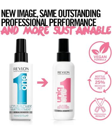 Revlon UniqONE Professional Leave In Conditioner 150ml - Vegan Hair Treatment for Shine & Frizz Control - Lotus Flower Fragrance - For All Hair Types - Buy Online on GoSupps.com