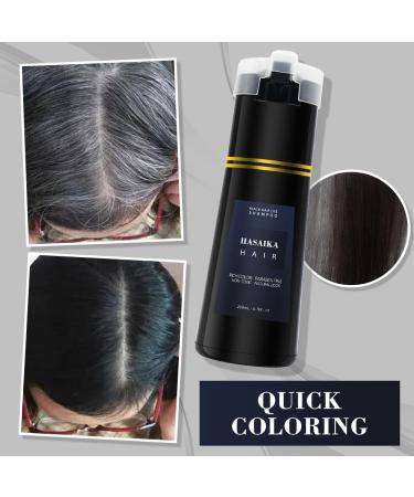  HASAIKA Shampoo for black hair black hair color natural shampoo for men and women long-lasting 200 ml black - Buy Online on GoSupps.com