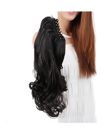 Shop S-noilite Voluminous Hair Extension - 45cm Wavy Ponytail & Braid Claw - Natural Black & Various Colors - Buy Online on GoSupps.com